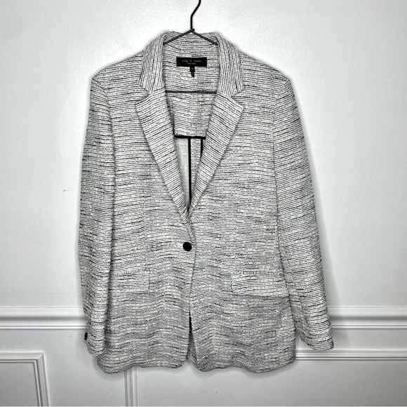 Rag & Bone Ames Deconstructed Textured Jacket Blazer Womens 4 - Picture 2 of 10